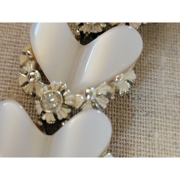 Vintage BSK Heart Shaped Moon Glow Thermoset Rhinestone  Bracelet Missing Stones - Picture 8 of 16